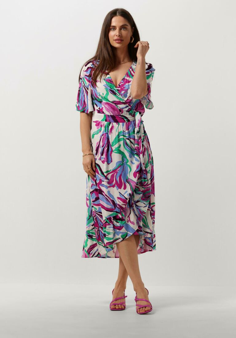 POM AMSTERDAM witte pom amsterdam midi jurk fiore di zucca dress