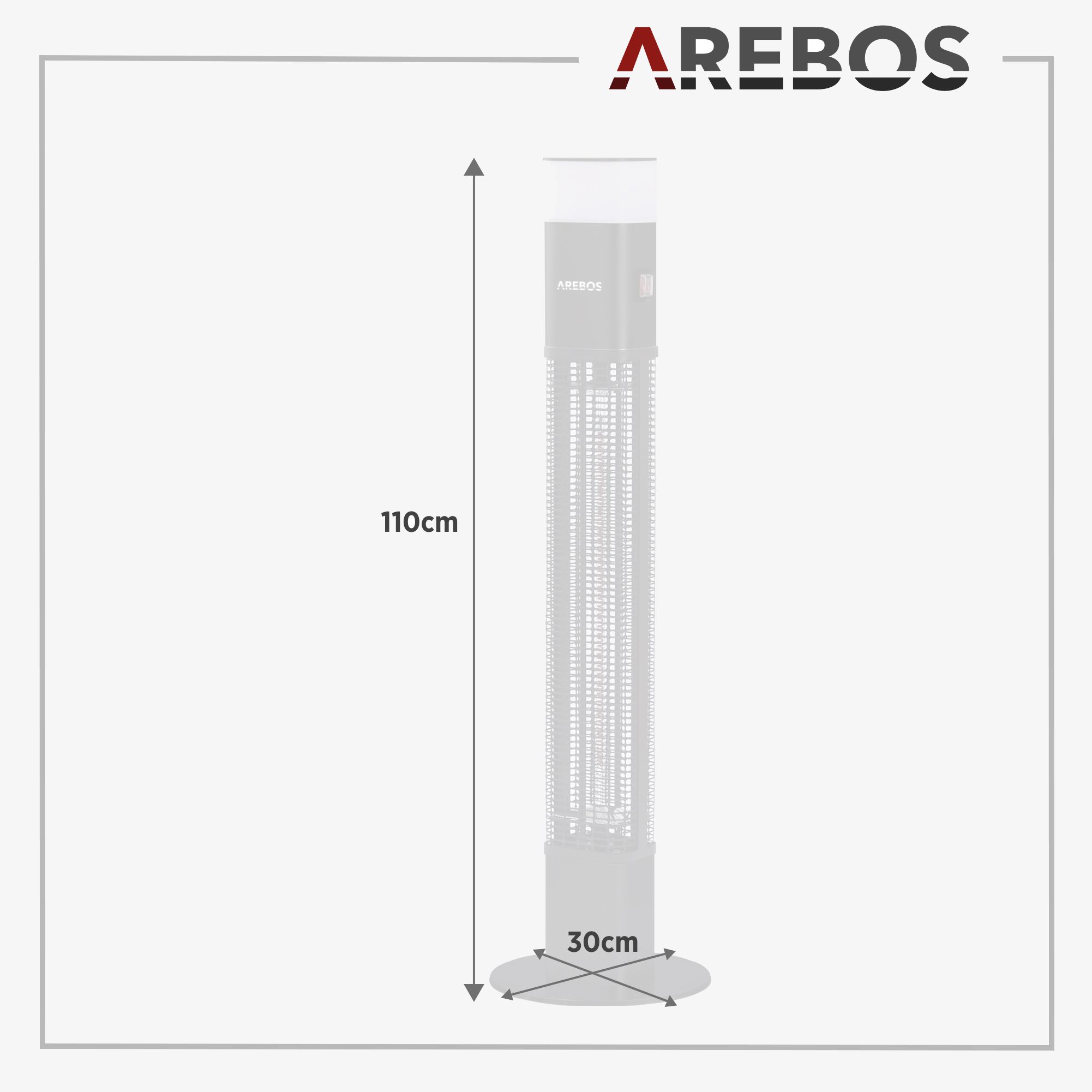 Infrarot Terrassenheizstrahler 1500W mit LED
