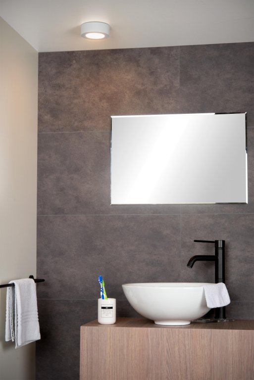 Lucide Brice Ø12 plafondlamp LED badkamer IP44 wit