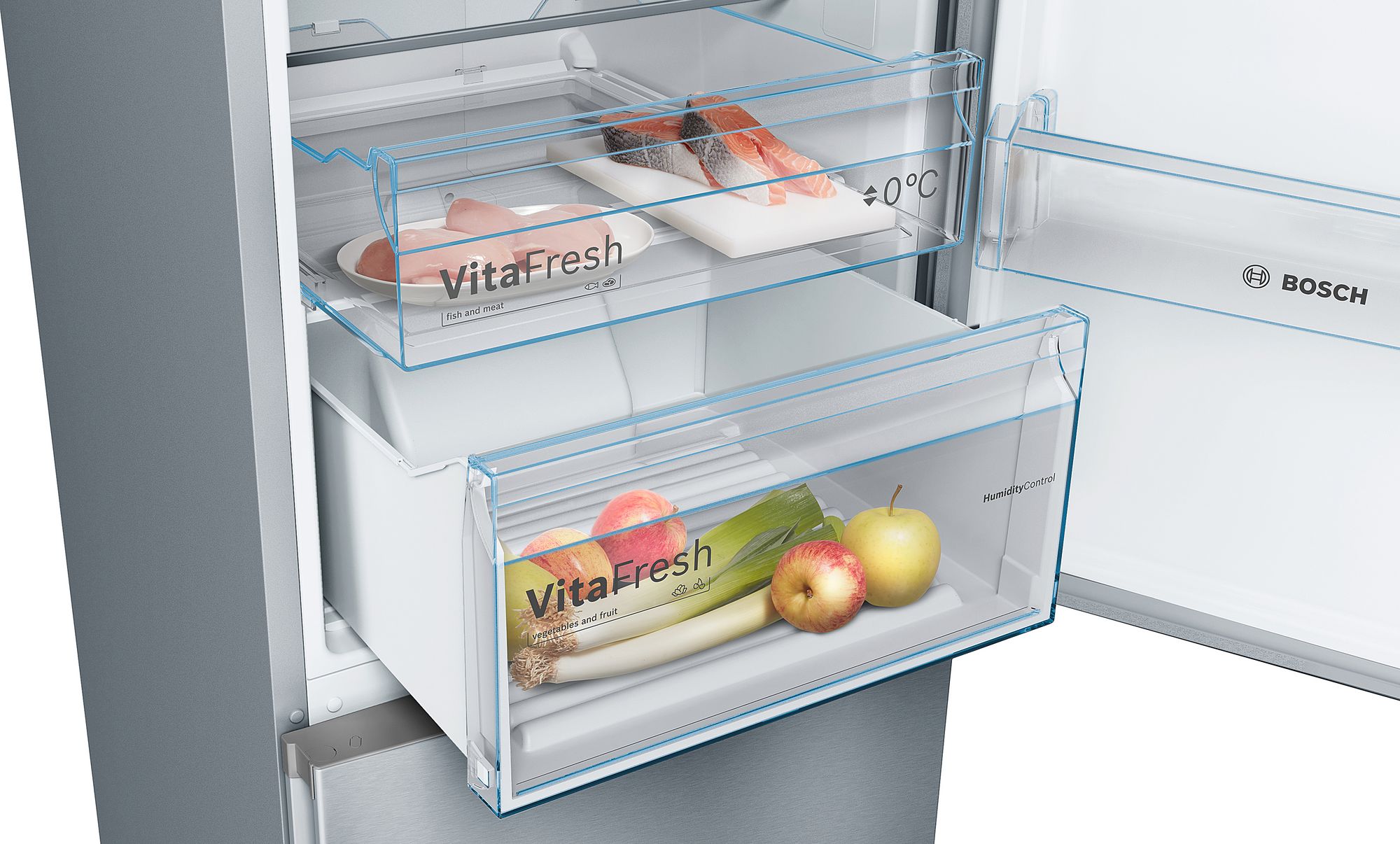 Refrigerador Combinado Independente Série 4, 186 x 60 cm, Aço Inoxidável Resistente a Impressões Digitais, KGN366ICF