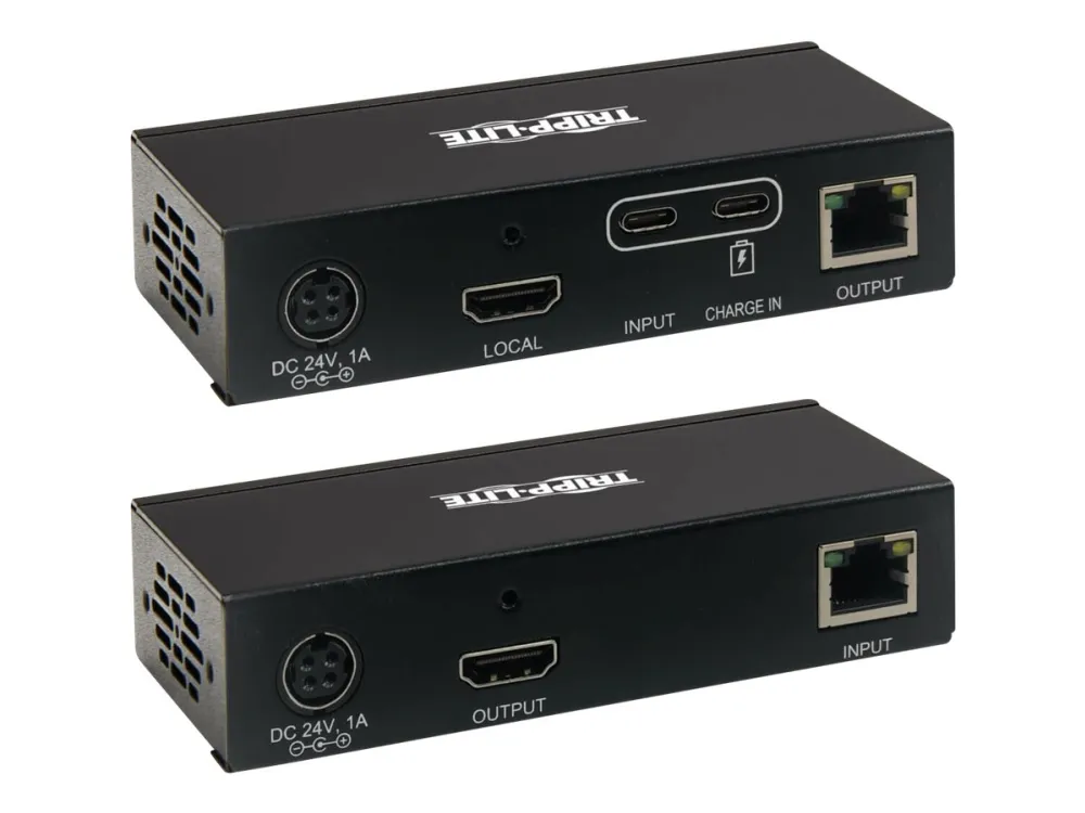 Eaton Tripp Lite Series USB C to HDMI over Cat6 Extender Kit with KVM Support, 4K 60Hz, 4:4:4, Transmitter/Receiver, USB, PoC, HDCP 2.2, up to 230 ft., TAA; - Video/audio ekspander - HDMI, USB-C - over CAT 6 - op til 70 m - TAA-kompatibel - for P/N: