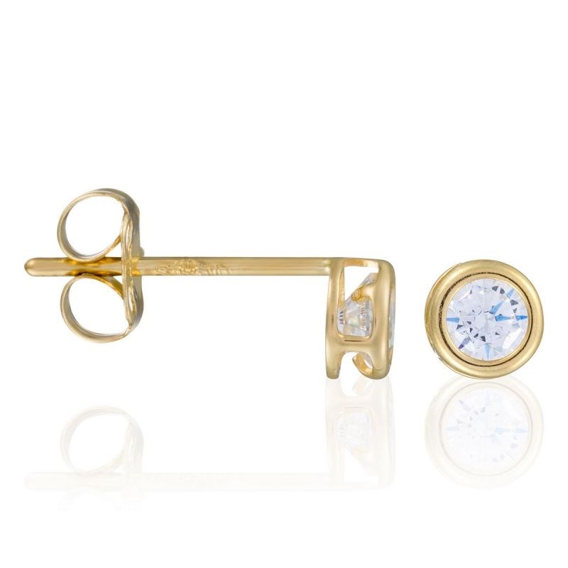 Boucles d'oreilles Or jaune  et zirconium
