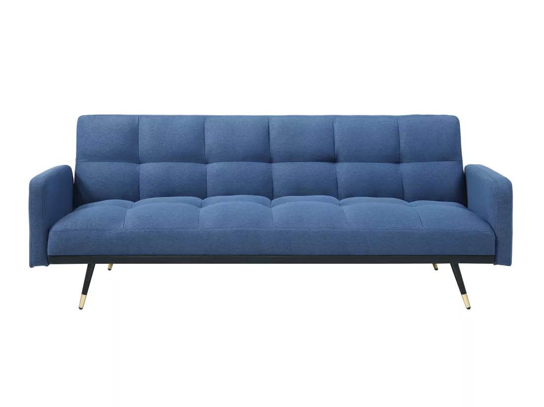 Canapé 3 places convertible en tissu bleu ROREMA