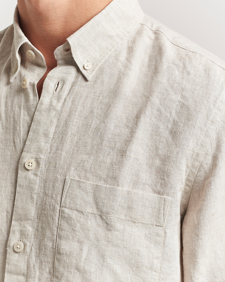 NN07 Arne Linen Button Down Shirt Oat