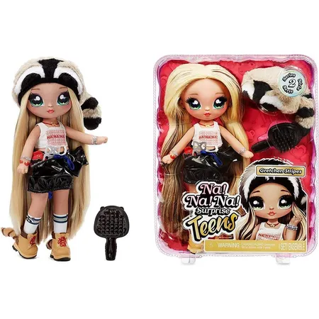 MGA Entertainment Na! Na! Na! Surprise Teens Doll Series 2- Gretchen Stripes (Raccoon)
