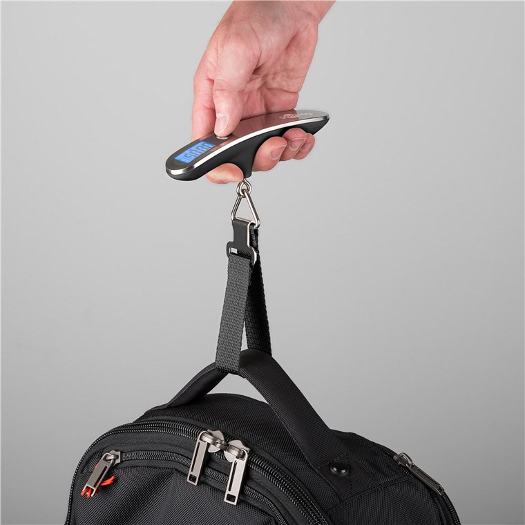 Digitale Reise Kofferwaage Gepäck Handwaage mit LCD-Anzeige bis 50kg Gewicht (71883) - Silber / Schwarz