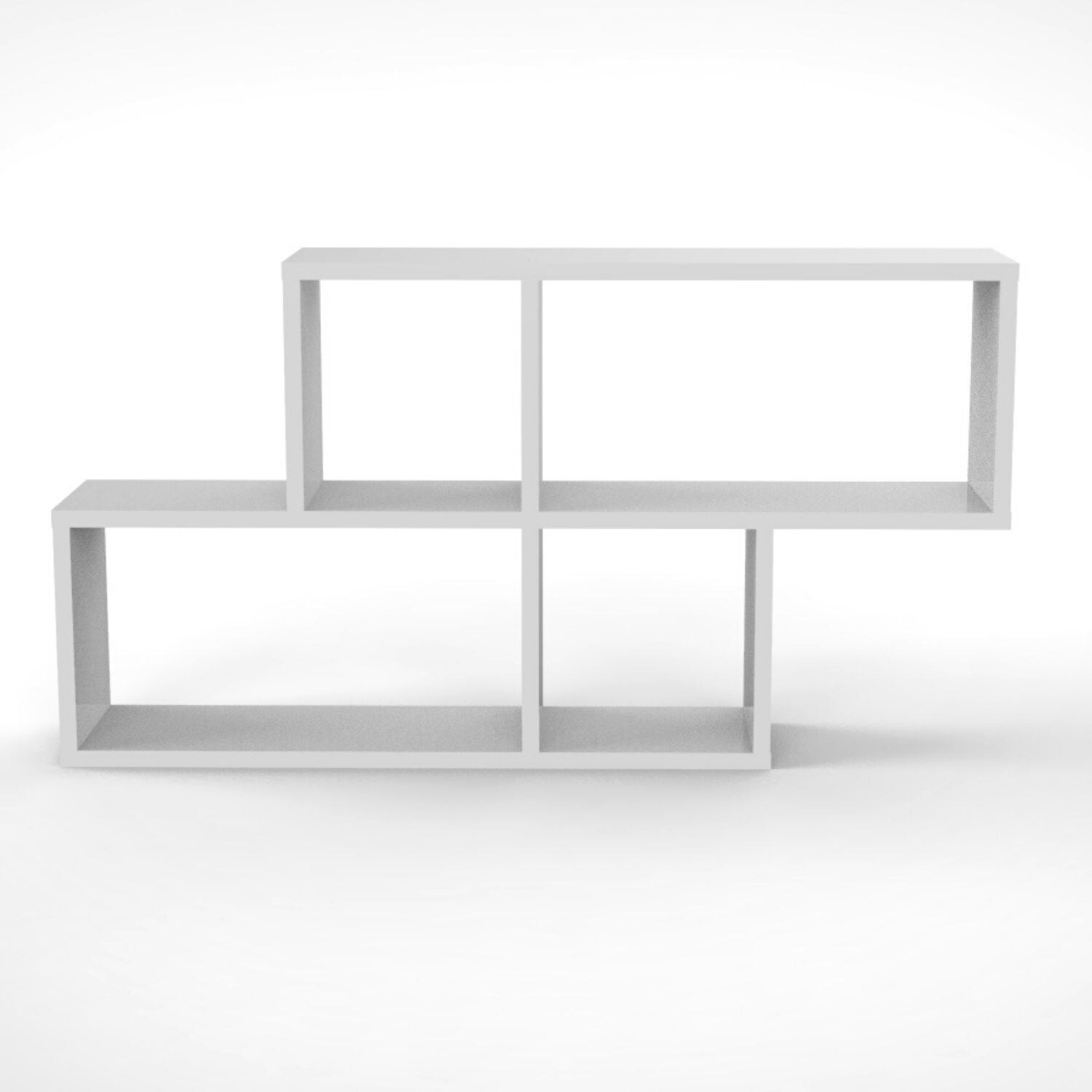Coemo Wandregal Ernie Weiß 100x20x53cm Holz MDF 4 Fächer