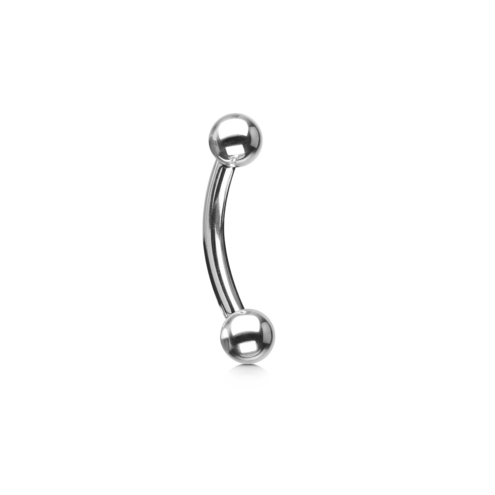 (10er Set) 6mm Chirurgenstahl Banane mit Kugeln 316L Körperpiercing - Silber