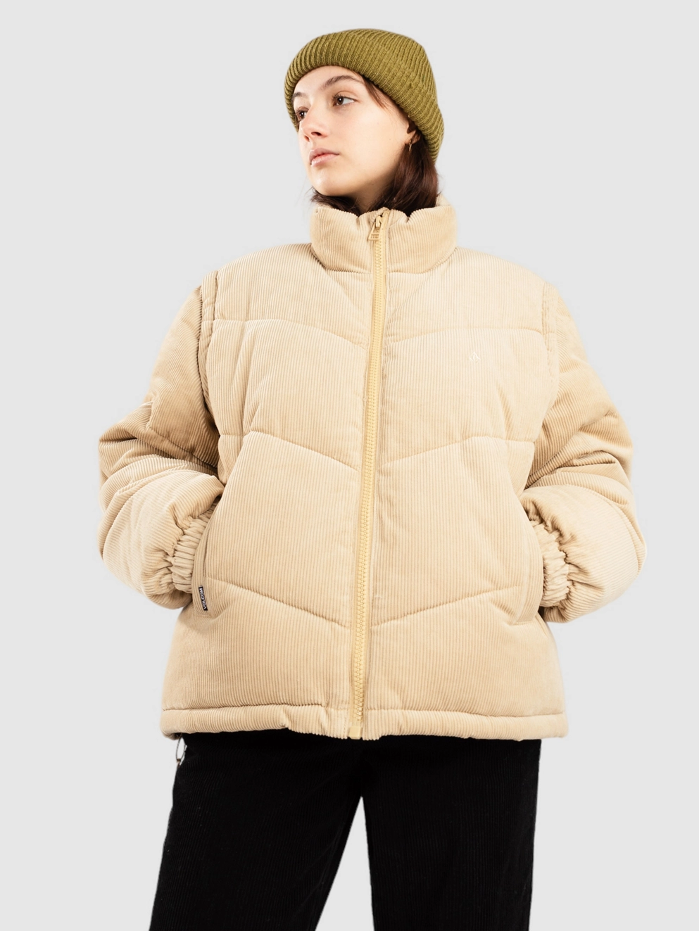 Volcom Cord'N Puff Puffer Jacket khaki
