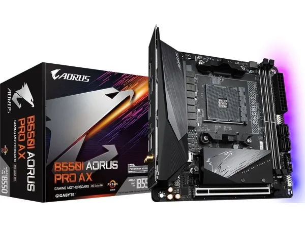 GIGABYTE B550I AORUS PRO AX, AMD, Stik AM4, AMD Ryzen 3000 Series, AMD Ryzen 4000 Series, AMD Ryzen 5000 Series, Stik AM4, DDR4-SDRAM, 64 GB