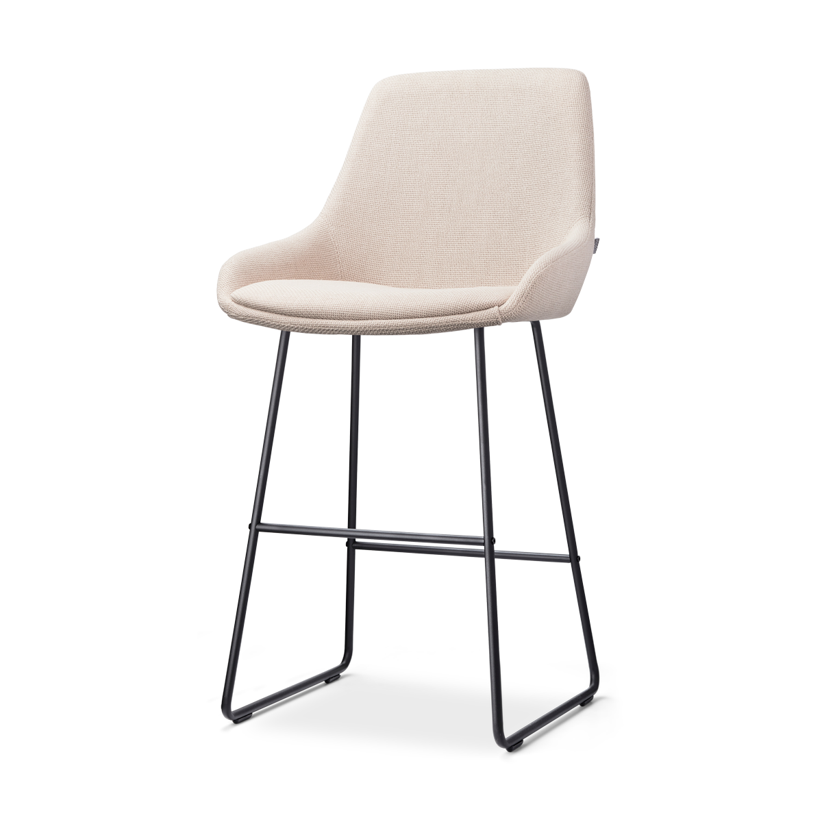 Barkruk Nino-Isa beige - zwart onderstel - 65 cm