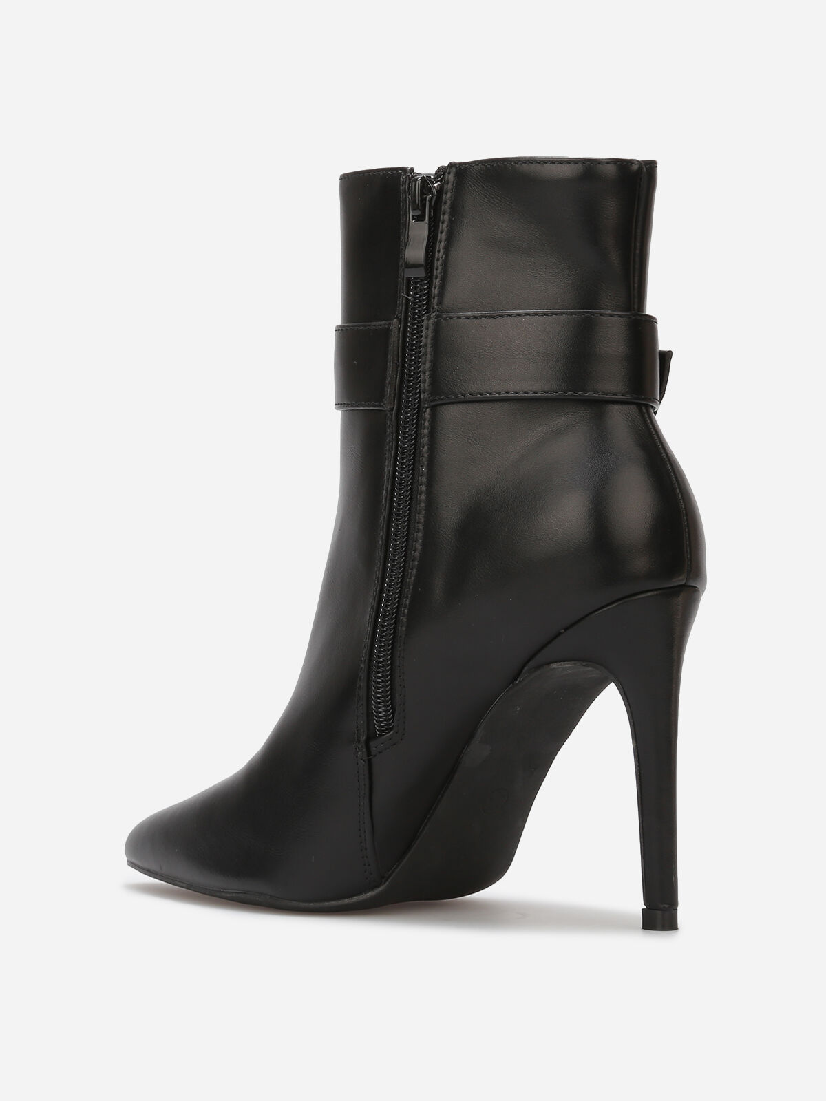 Bottines à bout pointu et boucle- Noir