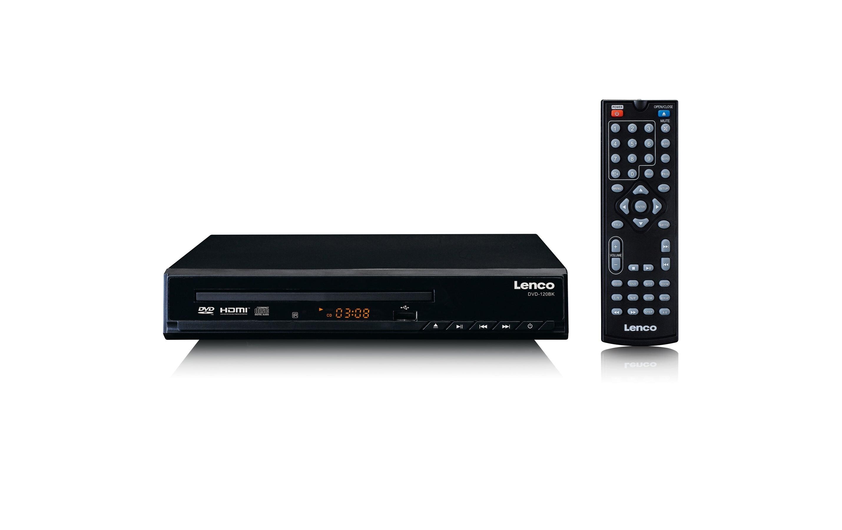 DVD-Player DVD-120 SchwarzDVD-Player mit HDMI- und SCART-Anschluss sowie Display und Fernbedienung