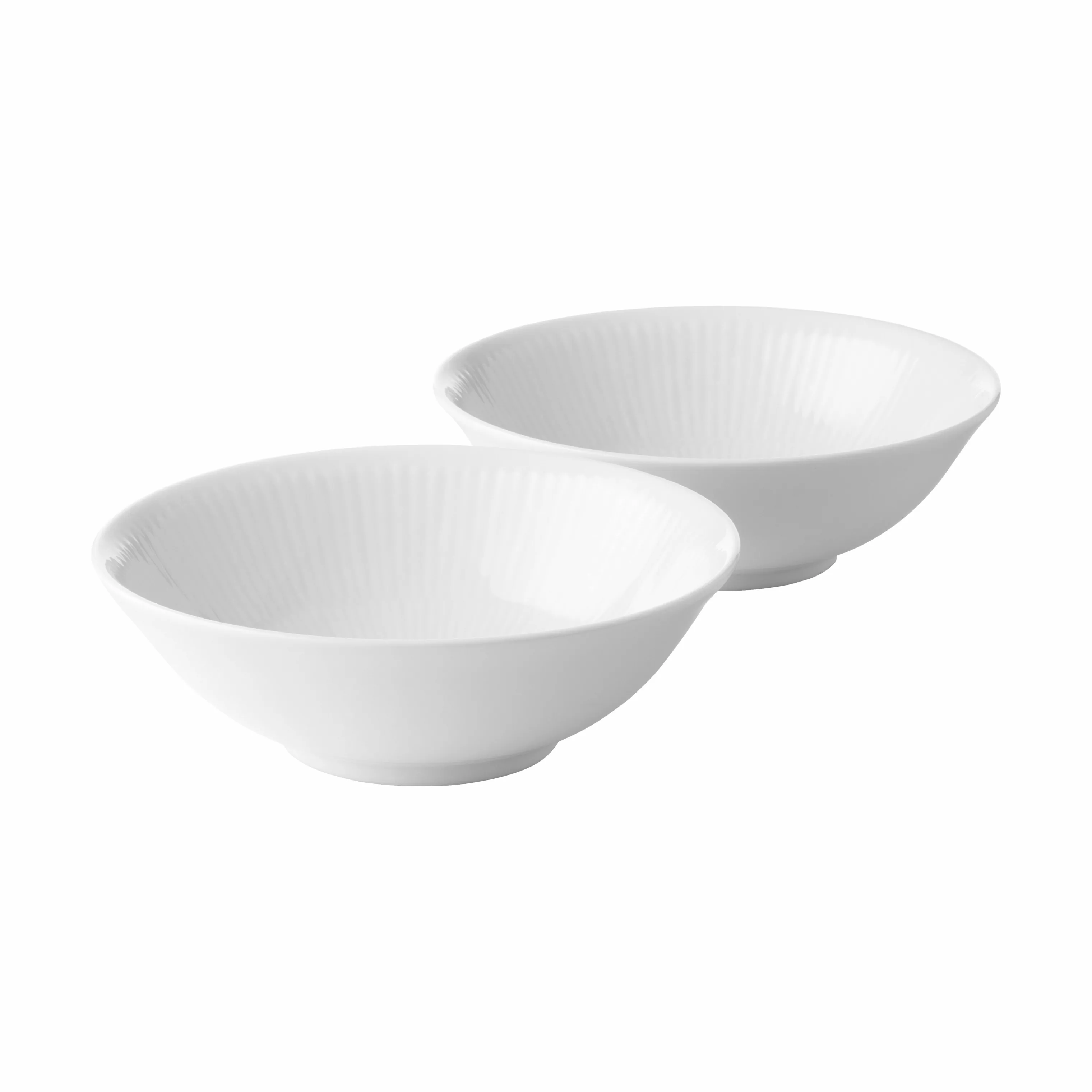 Royal Copenhagen Hvid Riflet Skåle - 2 stk.