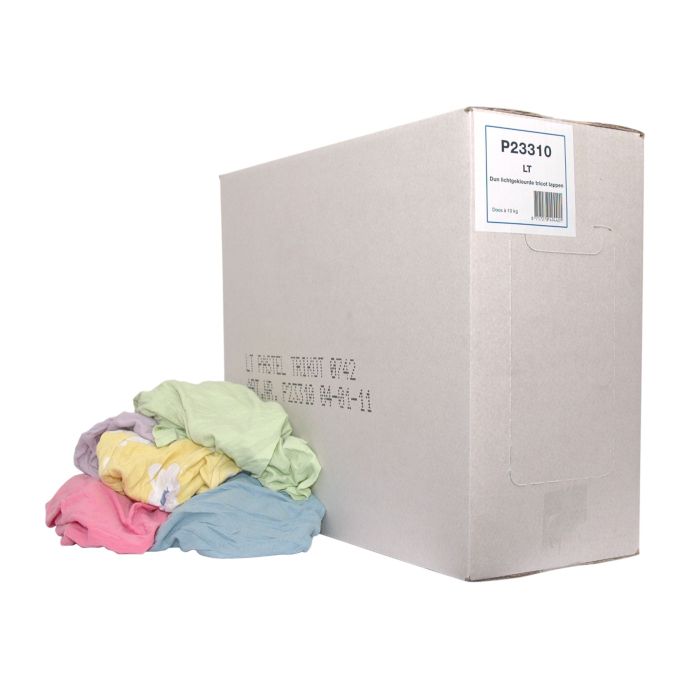 Poetsdoeken P23310 bont licht gekleurd dun tricot 10kg (P23310)