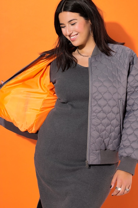 Bomberjacke, oversized, Stepp, Colorfutter