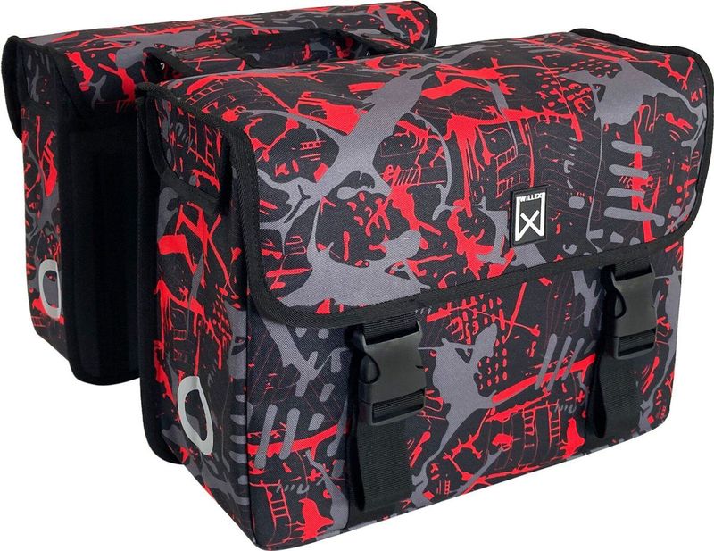 Willex - Dubbele Fietstas - FIRE print - Urban - 34L - Waterdicht Polyester
