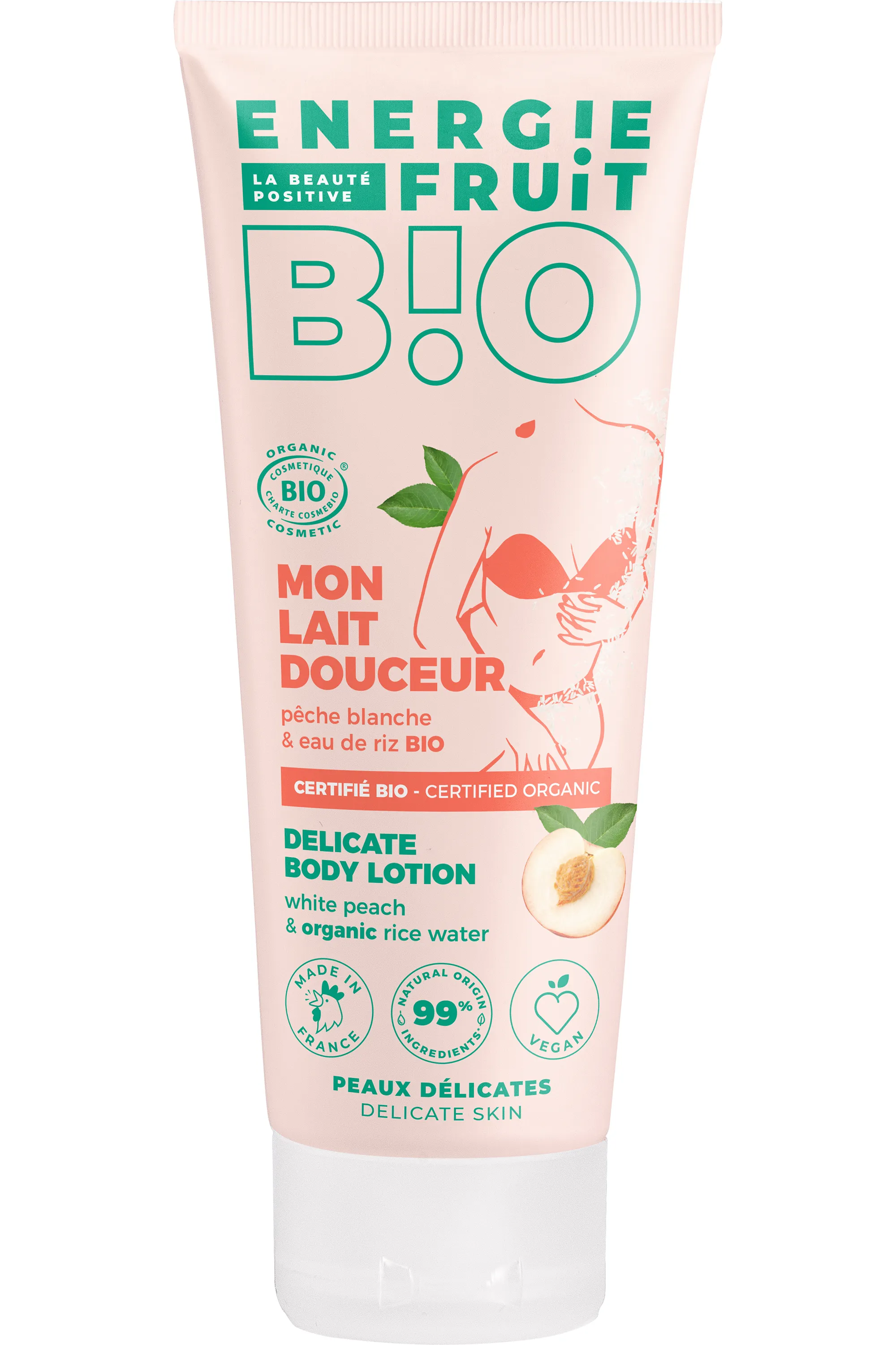 Energie Fruit Lait corps pêche blanche & eau de riz-200 ml