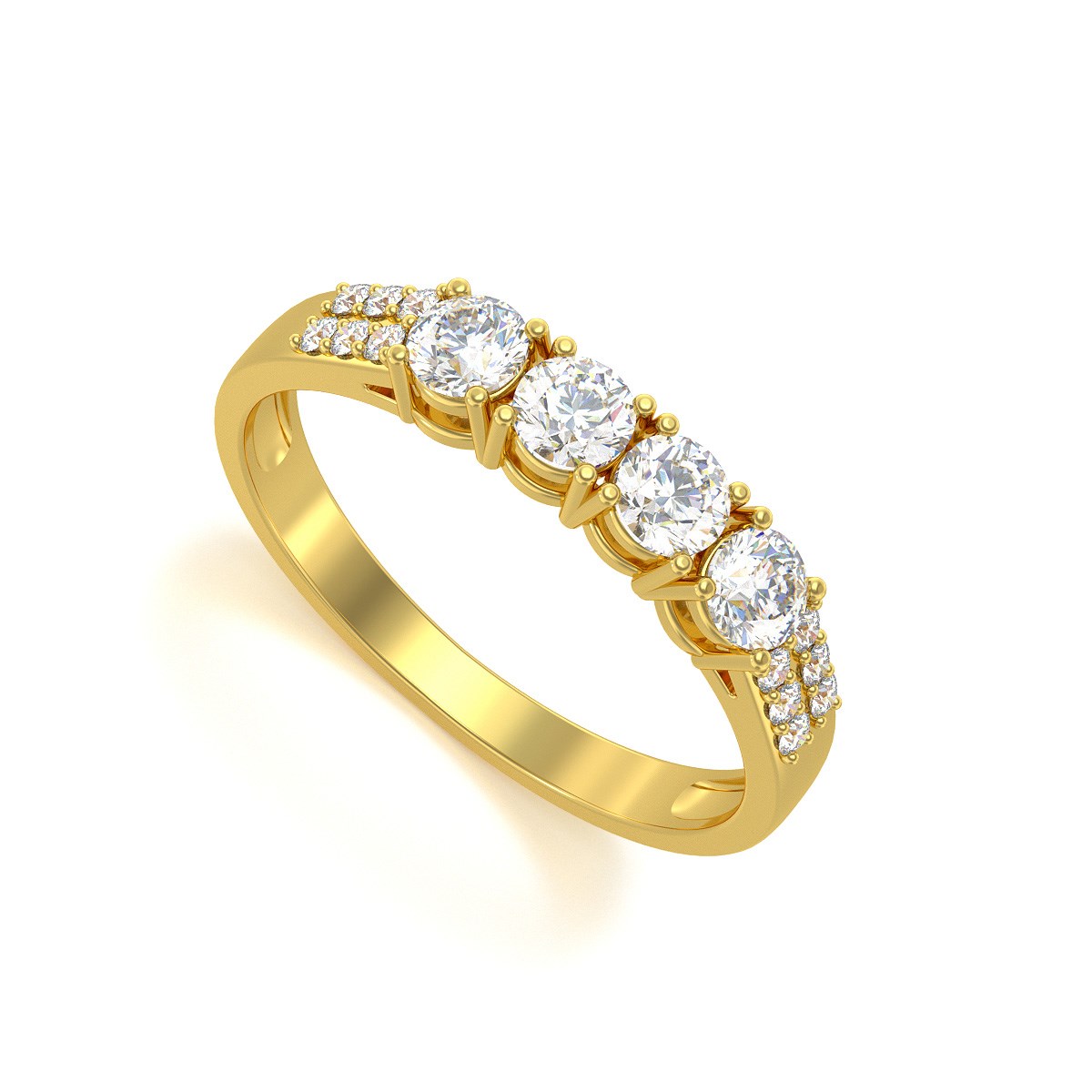 Bague ADEN Or Jaune Diamants 2.382grs
