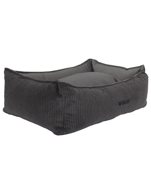 Wooff Cocoon Rib Velours Antraciet - Hondenmand