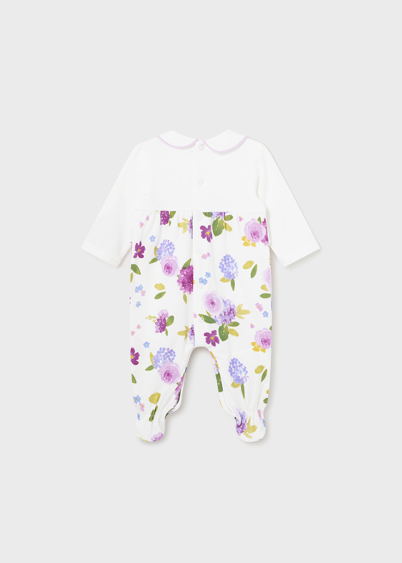 Macacão comprido Better Cotton para recém-nascidos, branco