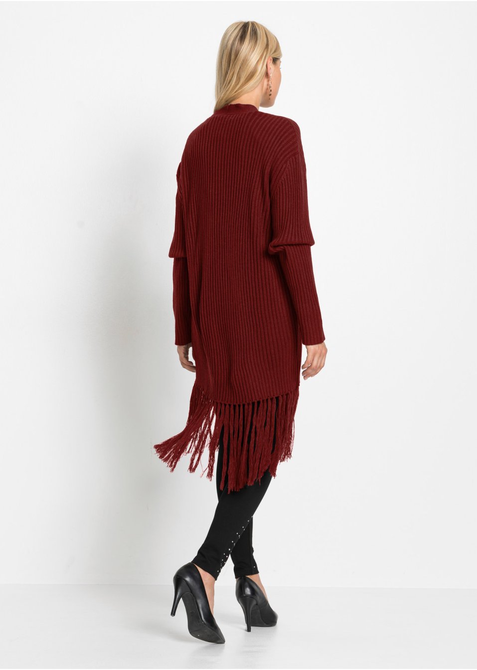 Gilet en maille avec franges
