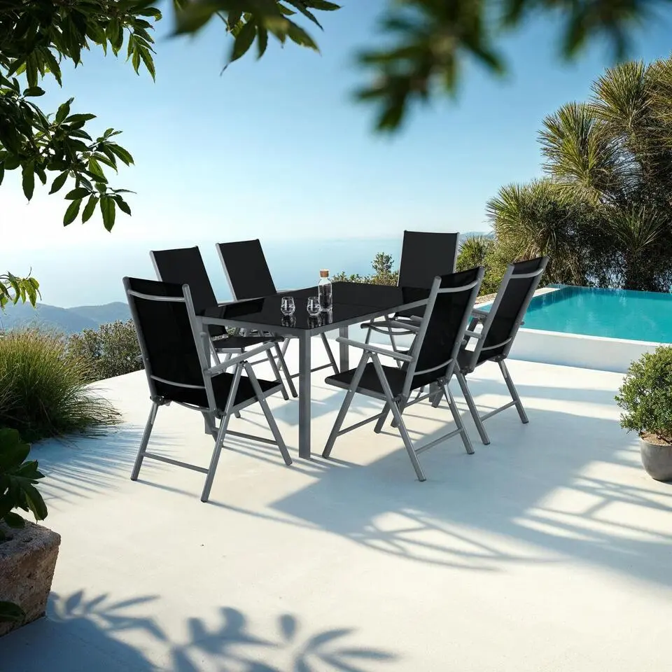 tectake Aluminium tuinset 6 1 - Antraciet