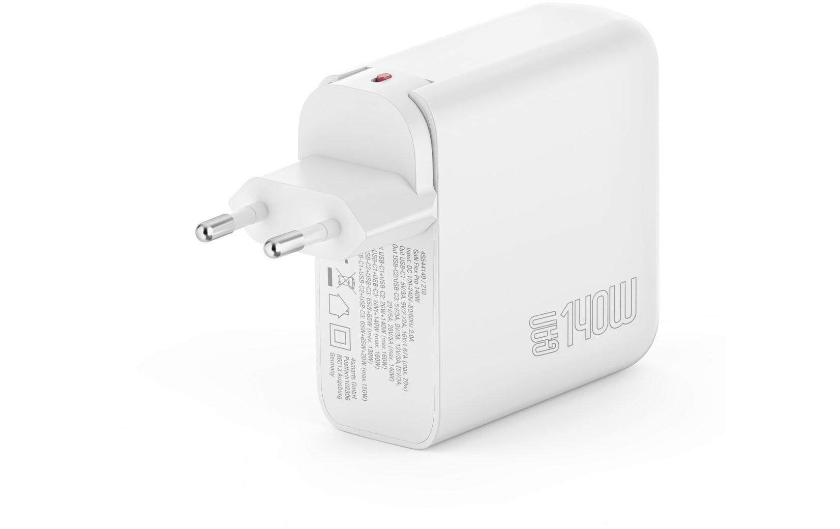 USB-Wandladegerät Flex Pro 140 WLeistungsstarkes Ladegerät mit drei Schnellladeanschlüssen