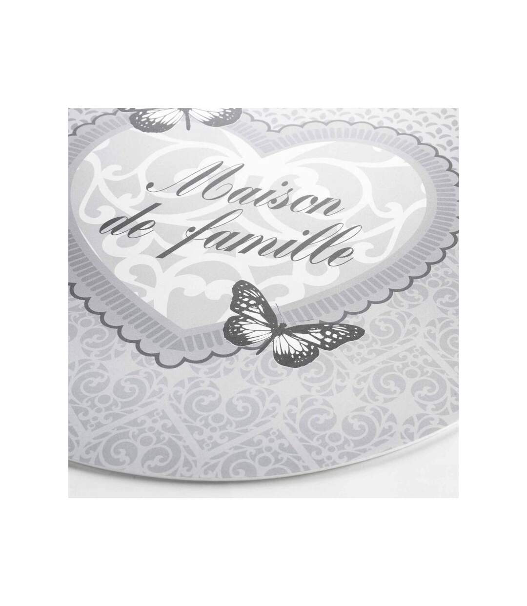 Set de Table Rond Imprimé Family Home 36cm Gris
