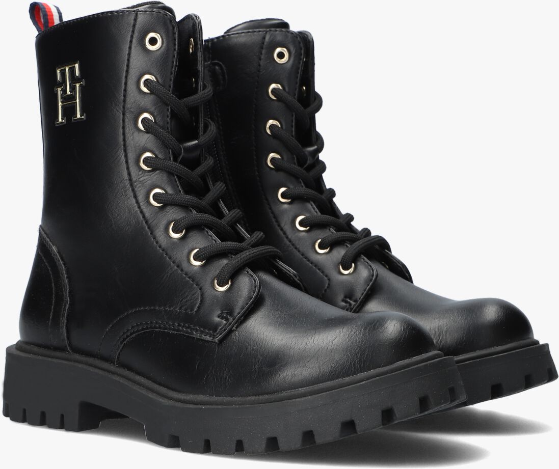 TOMMY HILFIGER zwarte tommy hilfiger veterboots 32392