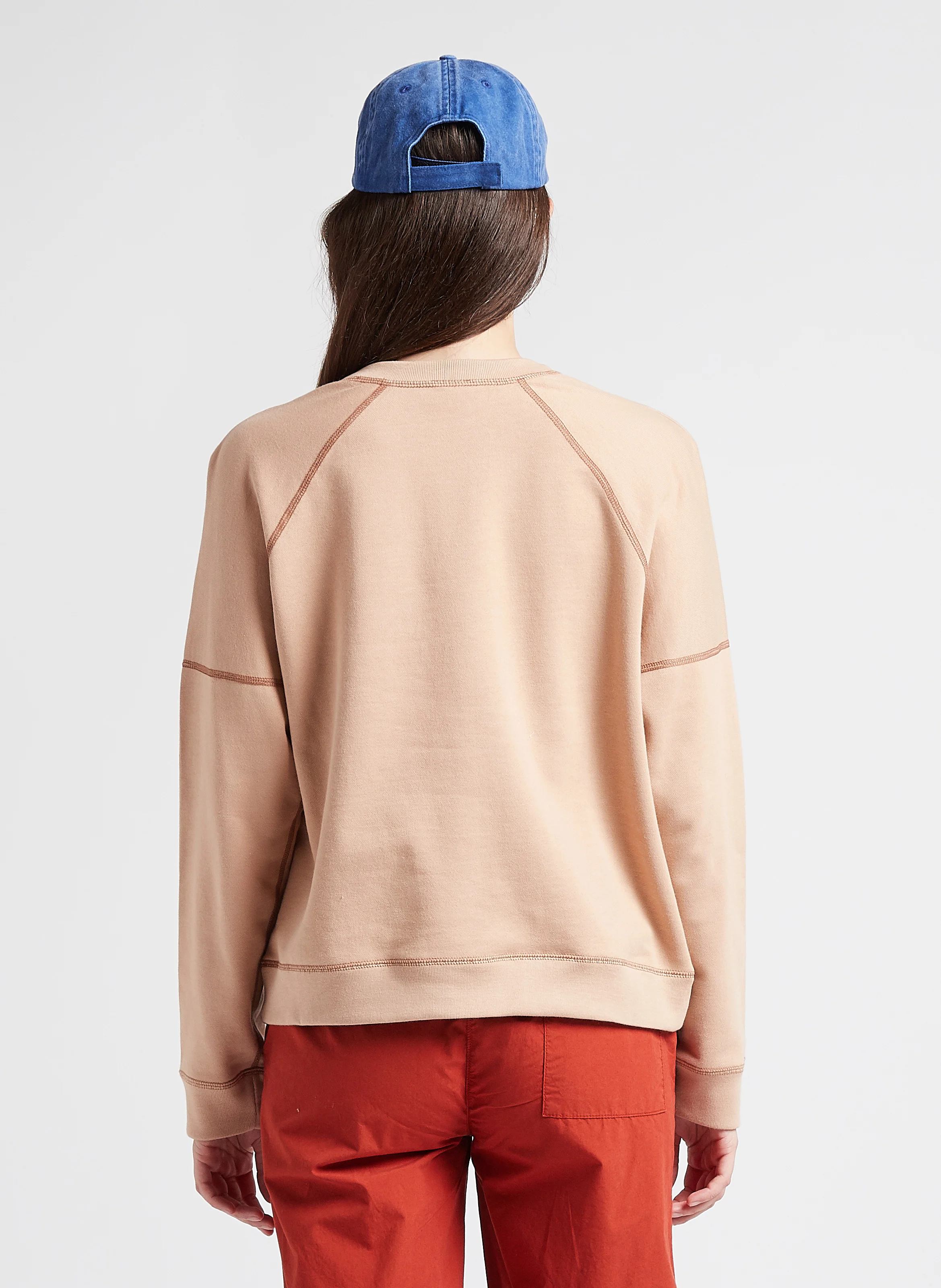 Sweat col rond en coton | Rose