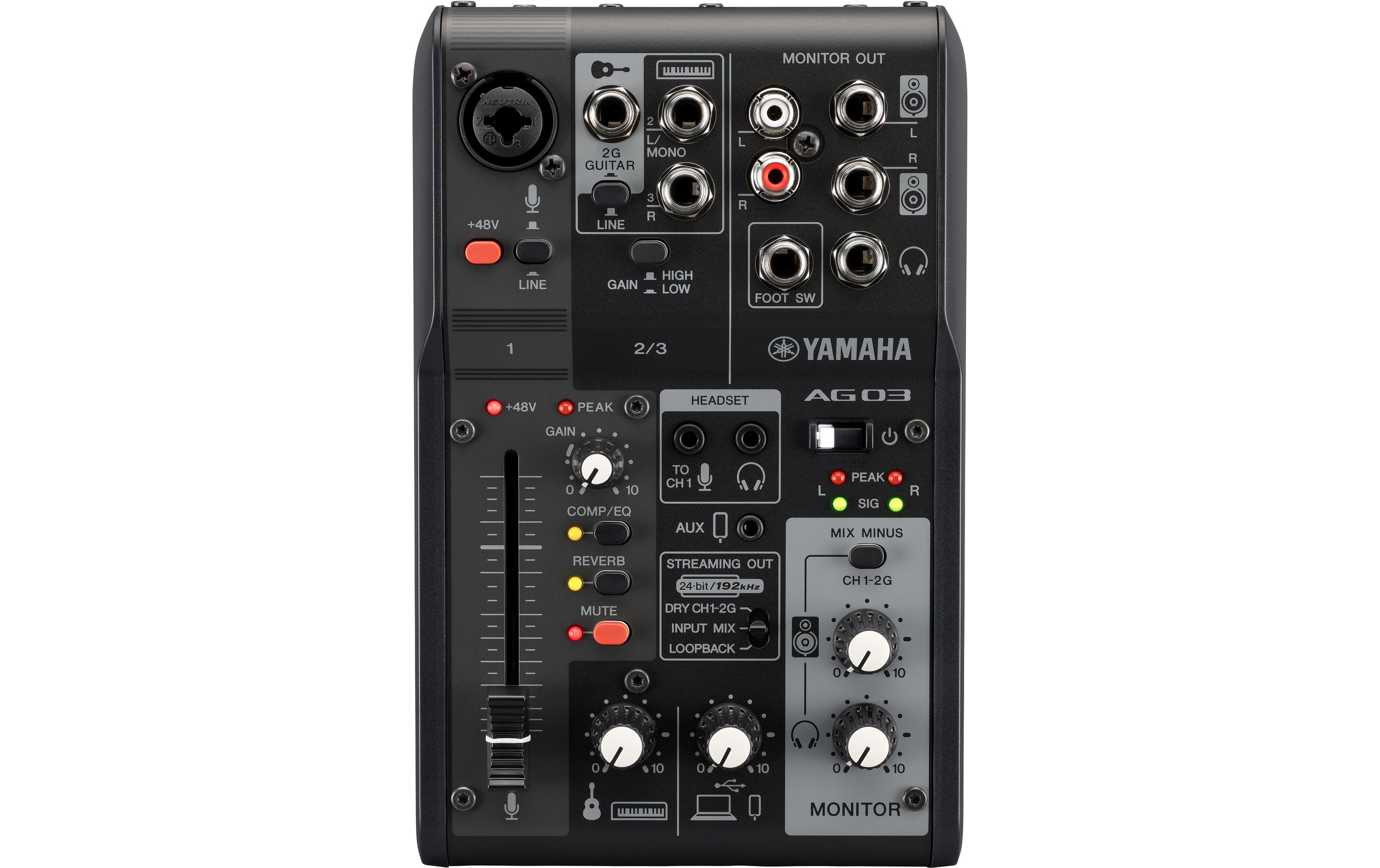 Mischpult AG03 MK2 – Schwarz<br>3-Kanal-Live-Streaming Mischpult mit USB-Audio-Interface