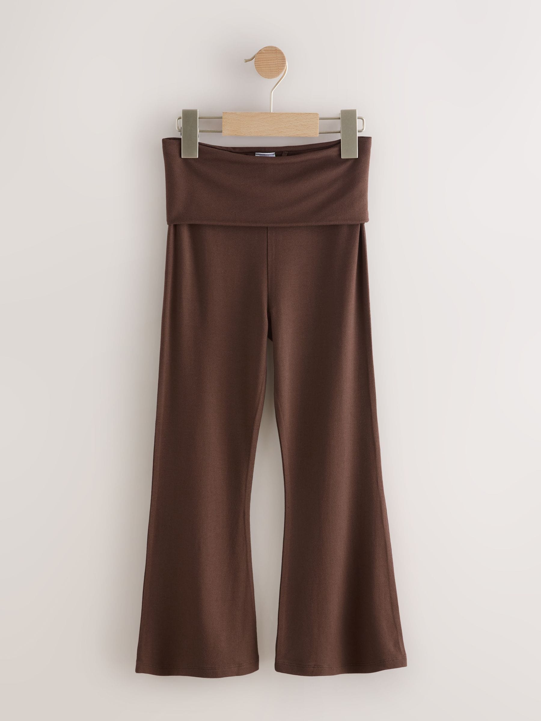 Chocoladebruin - Flare legging met omslag (3-16jr)