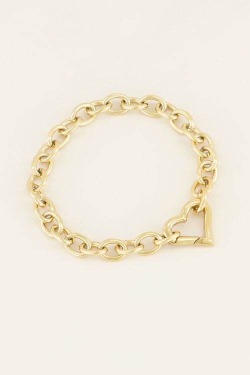 Schakelarmband met hartjes sluiting
