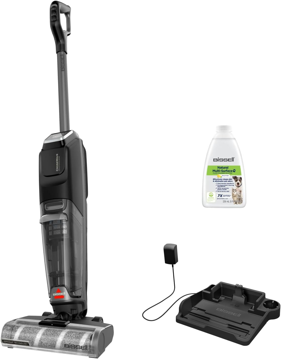 Bissell CrossWave OmniForce Edge, Kabelloser Nass Trockensauger, Saugen & Wischen in Einem oder nur Saugen Modus, Nasssauger mit ZeroGap-Technologie, Waschsauger, 240m² Mehrflächenreinigung, 4017N