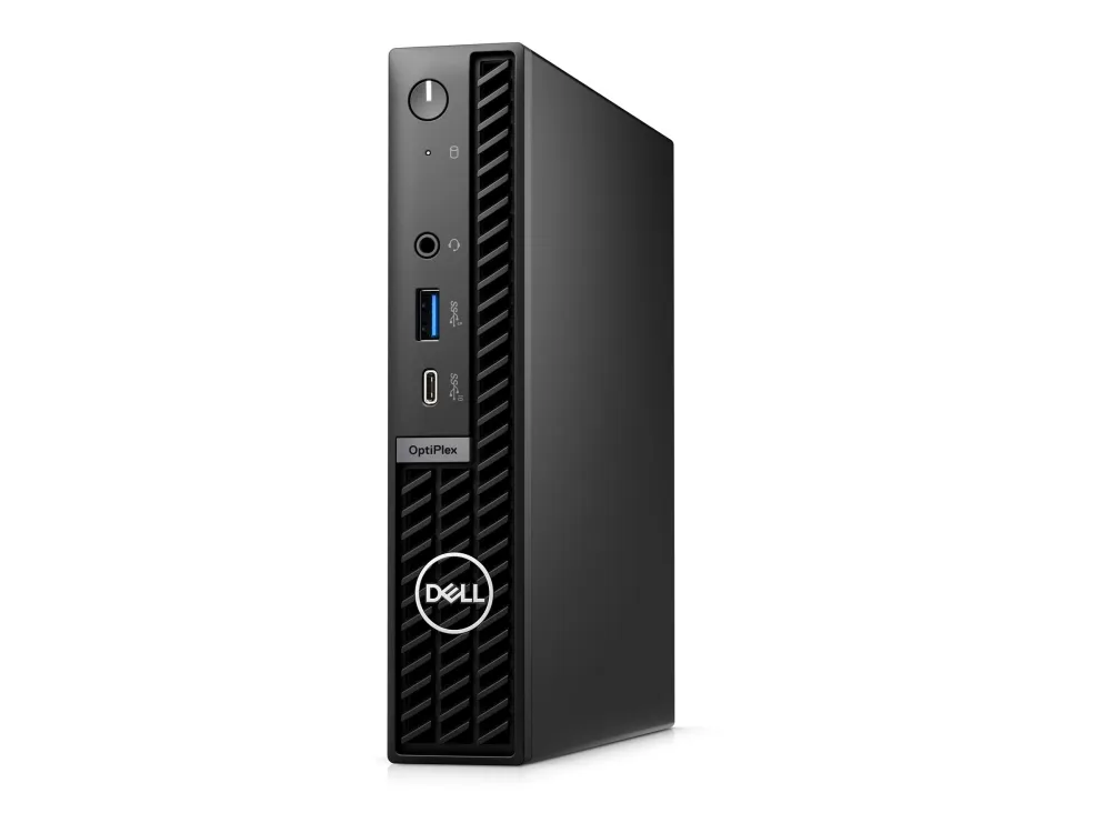 Dell OptiPlex 7020 (version 2024) - Mikro Core i3 i3-14100T / op til 4.4 GHz - RAM 8 GB - SSD 256 GB - NVMe, Class 35 - UHD Graphics 730 - Gigabit Ethernet, Bluetooth, IEEE 802.11ax (Wi-Fi 6E) - Win 11 Pro - skærm: ingen - sort, sort (tastatur) - BTS