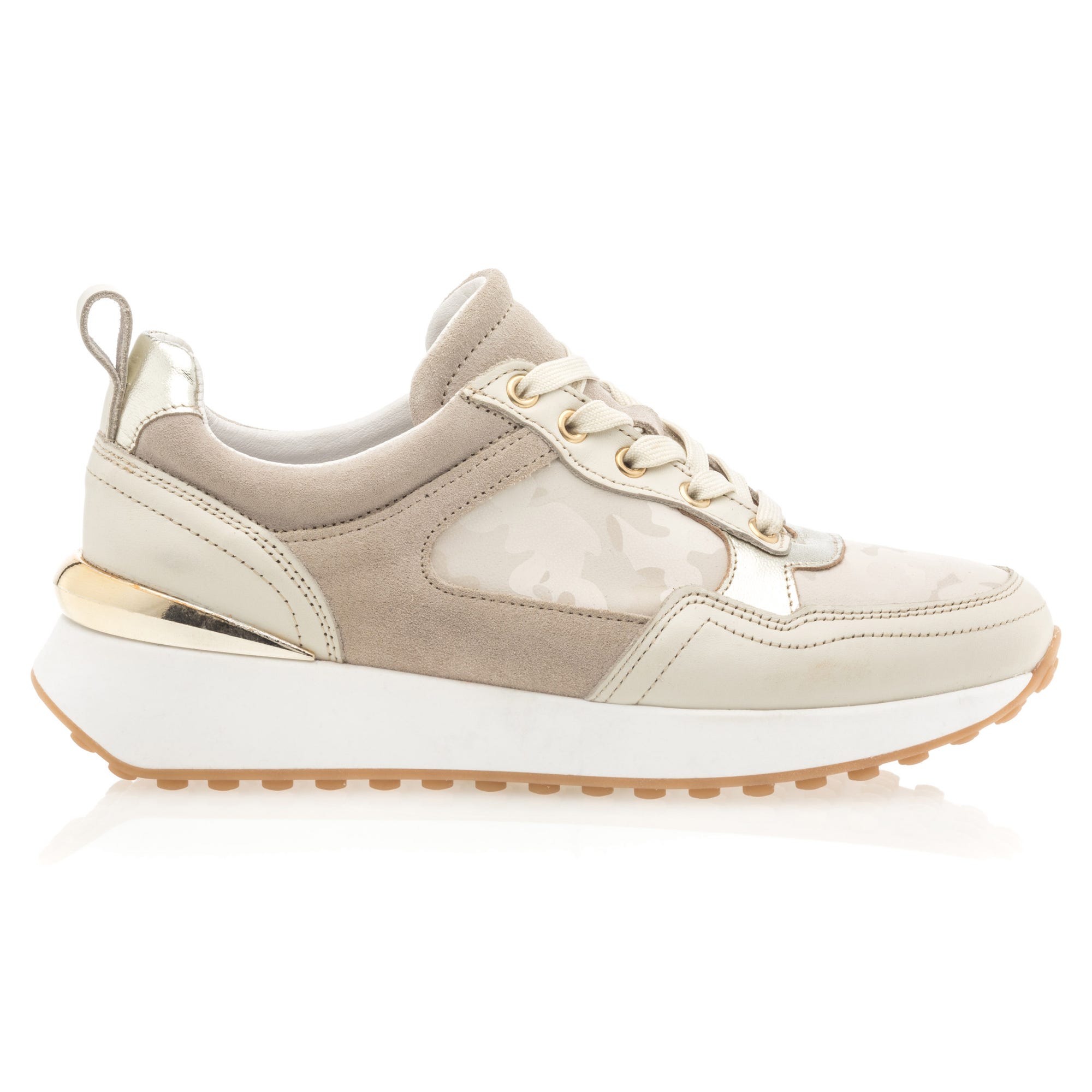 Baskets basses Femme en cuir beige