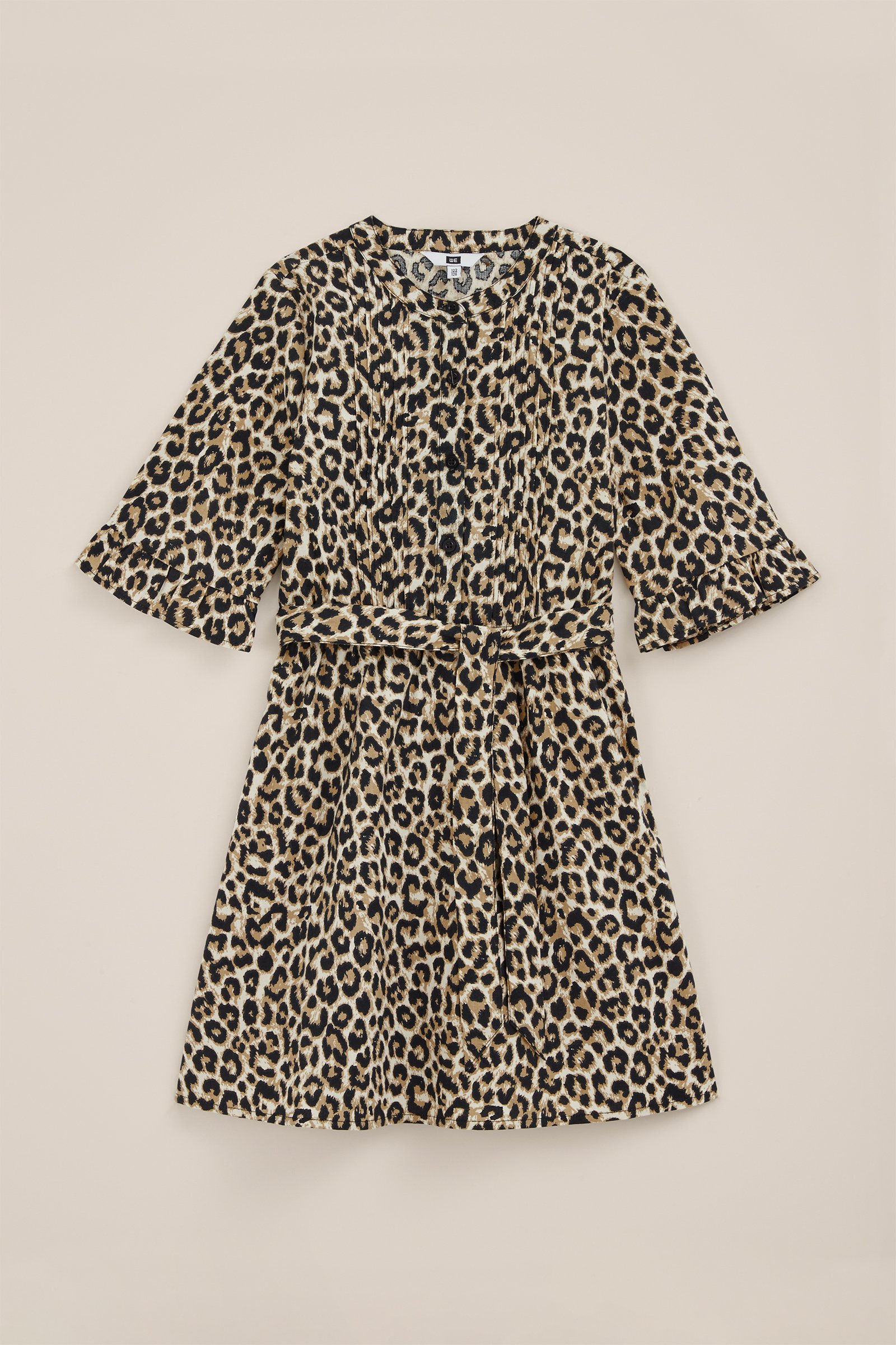 Meisjes jurk met dessin WE Fashion Beige