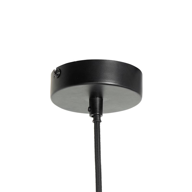 Moderne hanglamp zwart met glas rechthoekig - Roslini
