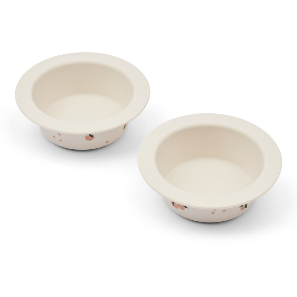 Køb LIEWOOD Peach / Sea Shell Peony Printed Suction Skål 2-Pak