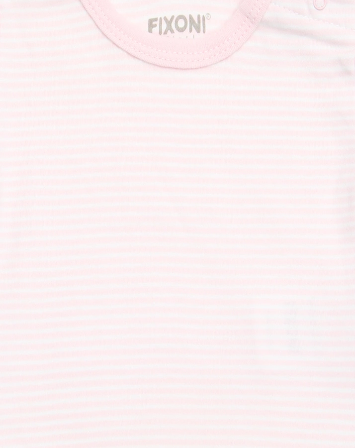 Kurzarm-Body BASIC gestreift in rosa