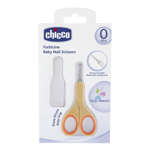 ChiccoChicco   Babyschere mit Schutzkappe orange
