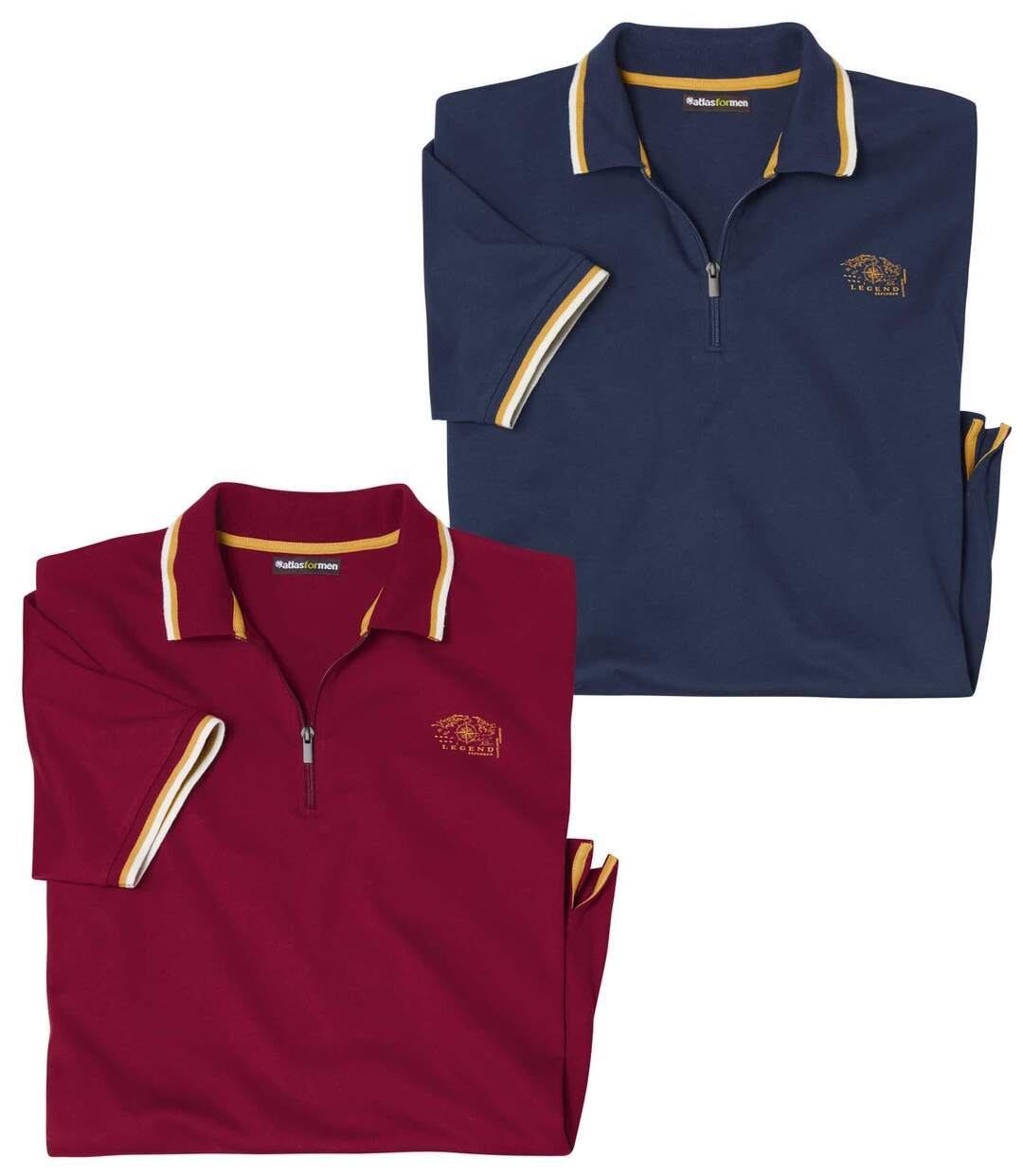 Lot de 2 Polos Col Zippé Explorer