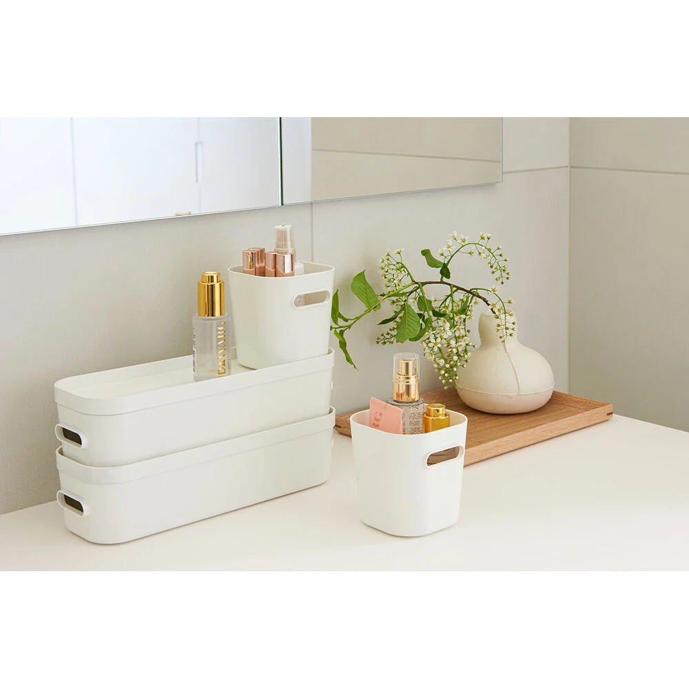 Boîte de rangement avec poignée blanc