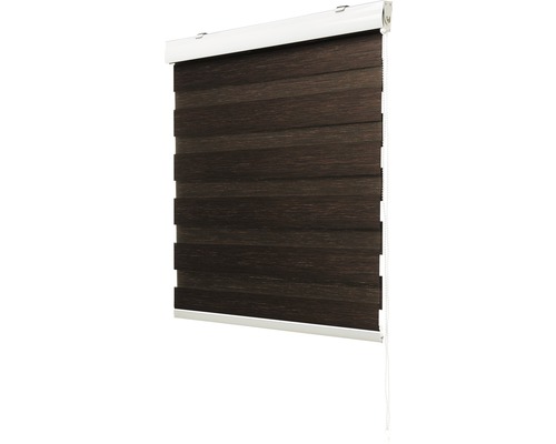 Soluna dubbel rolgordijn D-R8 met cassette, structuurbruin, 60x175 cm