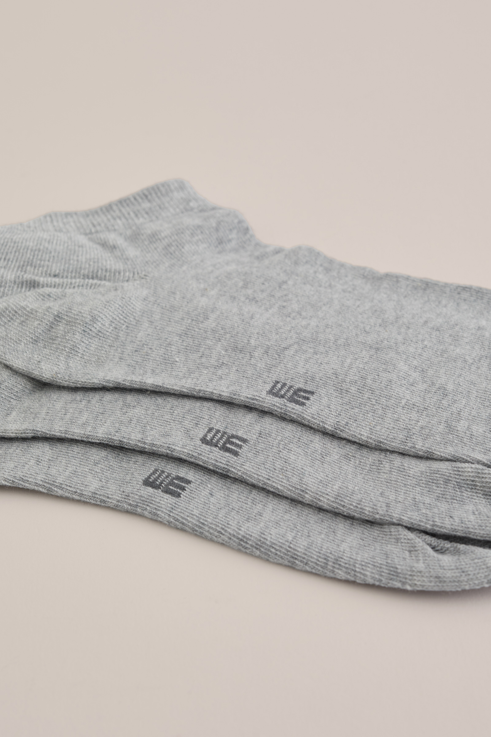 sneaker sokken, 3-pack WE Fashion Lichtgrijs