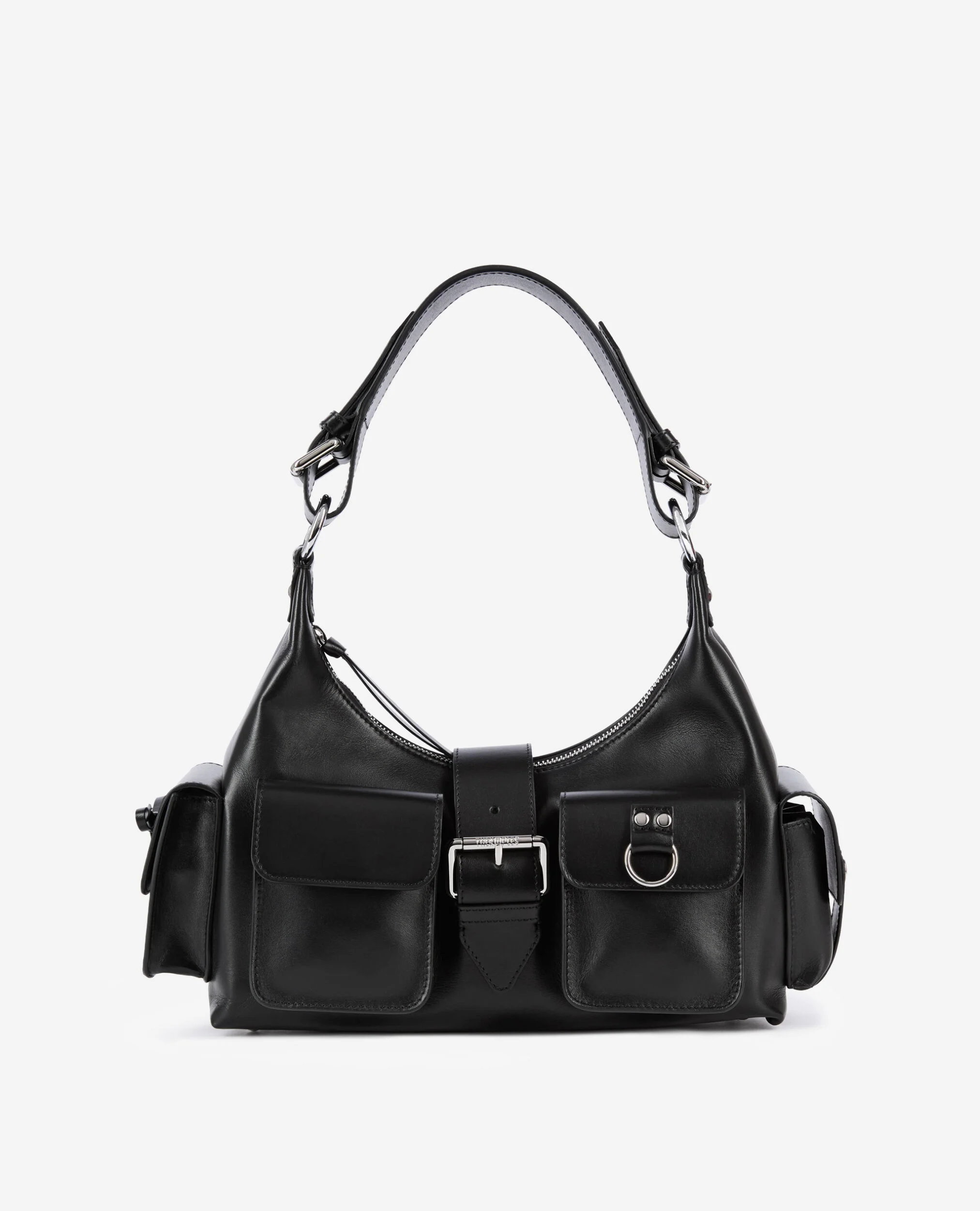 Sac Amelia en cuir lisse noir
