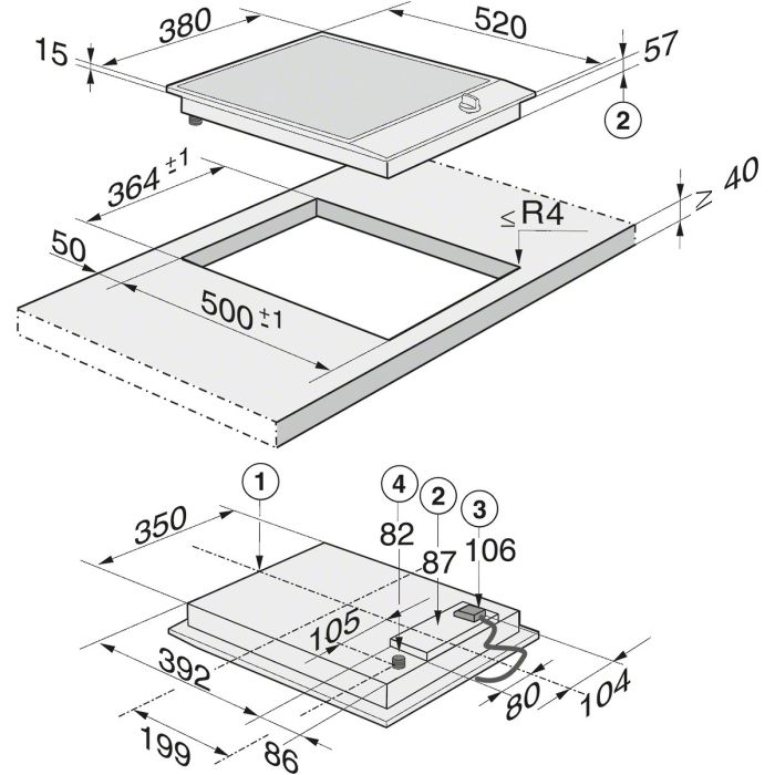 Miele CombiSet Gas-Kochmulde CS 1021-1 G