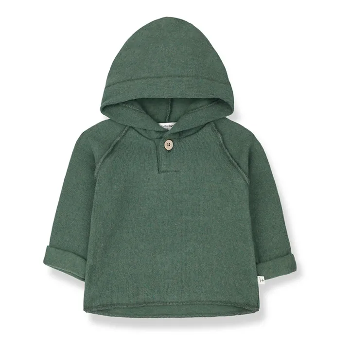 1+ in the family Sweat Capuche Matière Recyclée Romeo | Vert kaki