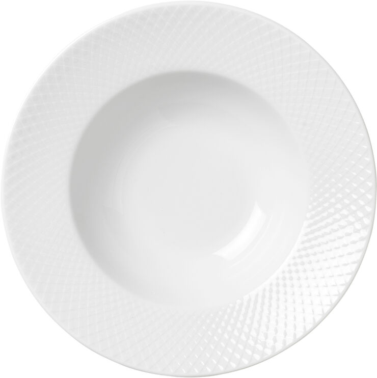 Lyngby Porcelæn Rhombe Pastatallerken Ø24,5 cm hvid porcelæn Hvid